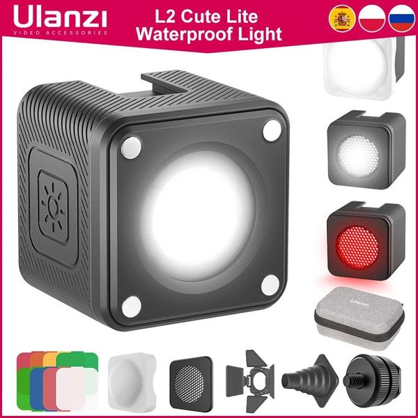 Connettori Ulanzi L2 Cute Lite Mini Luce video con filtro colorato Diffusore a nido d'ape 5500k Luce fotografica per fotocamera Dslr Luce L2 Rgb