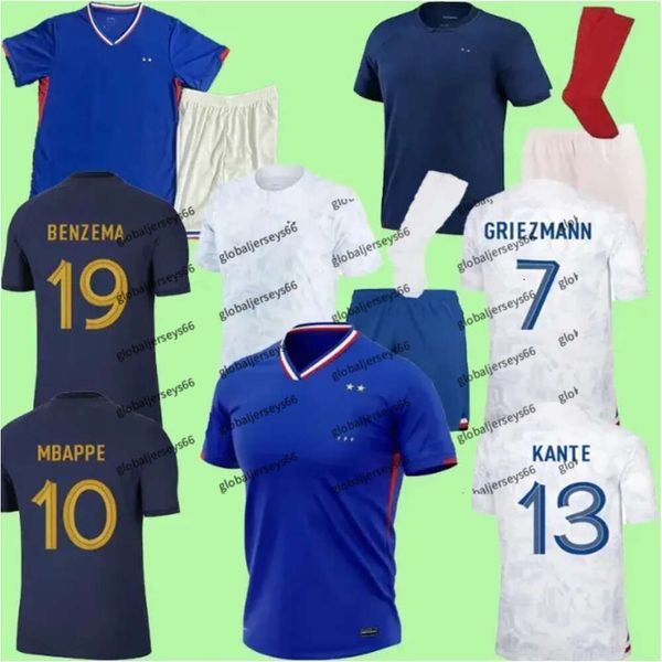 2024 Euro Kupa Fransız Ev Forması Mbappe Futbol Forması Dembele Coman Saliba Kante Maillot de Ayak Equipe Milots Griezmann Çocuk Erkekler Hayranlar Oyuncu Versiyonu