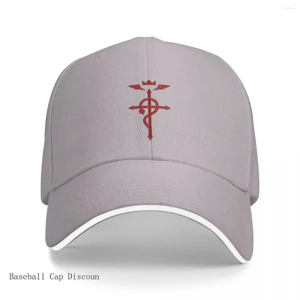 Top Caps Fullmetal Simyacı - Flamel Insignia (Kırmızı) Beyzbol Kapağı Erkek Kamyoncu Sunhat Kadın Erkekler