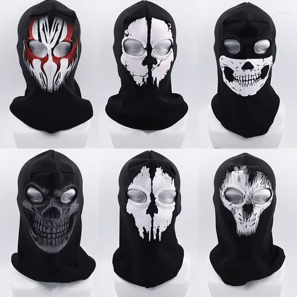 Bandanas halloween crânio impressão balaclava cosplay traje fantasma rosto cheio máscara de bicicleta ao ar livre motocicleta equitação chapéu dos homens bonés de esqui