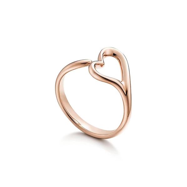 Anéis de designer de moda de luxo feminino coração oco anel 925 prata delicado simples anel designer jóias presente do feriado