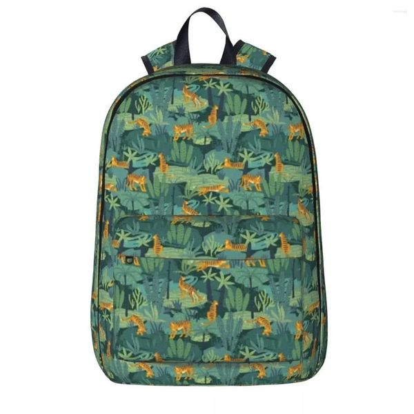 Zaino Jungle Tiger Pattern Zaino16 Bookbag Borse da scuola per bambini Zaino da viaggio per cartoni animati Borsa a tracolla di grande capacità