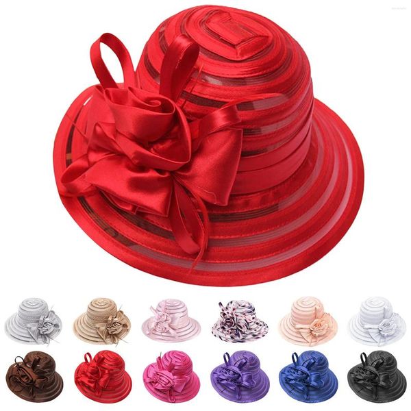 Ampla borda chapéus primavera verão malha sunshade chapéu flor temperamento vestido de casamento sun dome brimmed para homens mulheres sunhat engrenagem top