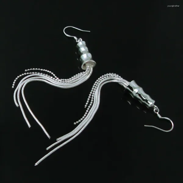 Baumeln Ohrringe Exquisite Lange Quaste Tropfen Für Frauen Hohe Qualität Einzigartige Einfache 925 Sterling Silber Ohrring Partei Schmuck Geschenk