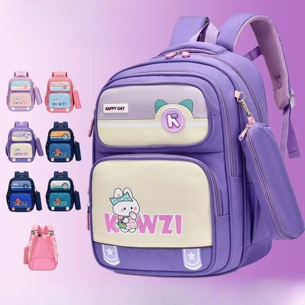 Bags 2023 New Primary School School School Boys 'Cartoon Girls' Princess Style Backpack Backpack casual à prova d'água com bolsa de caneta