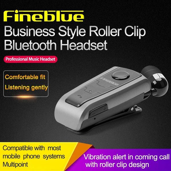Ohrhörer original FineBlue F910 Wireless Bluetooth v5.0 Headset Inar Vibration Alarm Tragen Sie Clip Hände kostenloser Kopfhörer für Spiel -Kopfhörer