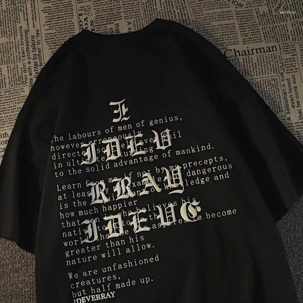 Herren-T-Shirts, Vintage-Straße, Persönlichkeit, Trend, Briefdruck, Grafik-T-Shirt, koreanische Männer und Frauen, Hip-Hop, lässig, kurzärmelig, Paar-Oberteil