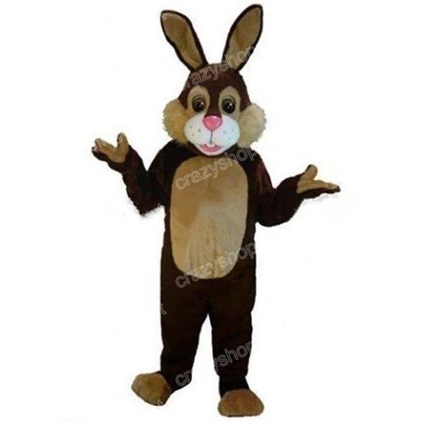 Halloween Braunes Kaninchen Maskottchen Kostüm Cartoon Charakter Outfits Anzug Kostüm für Männer Frauen Weihnachten Karneval Party Outdoor Ou290w