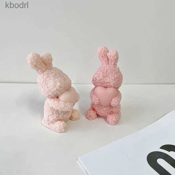 Ремесленные инструменты розовый кролик силиконовый свеча плесень цветочный кролика для мыла