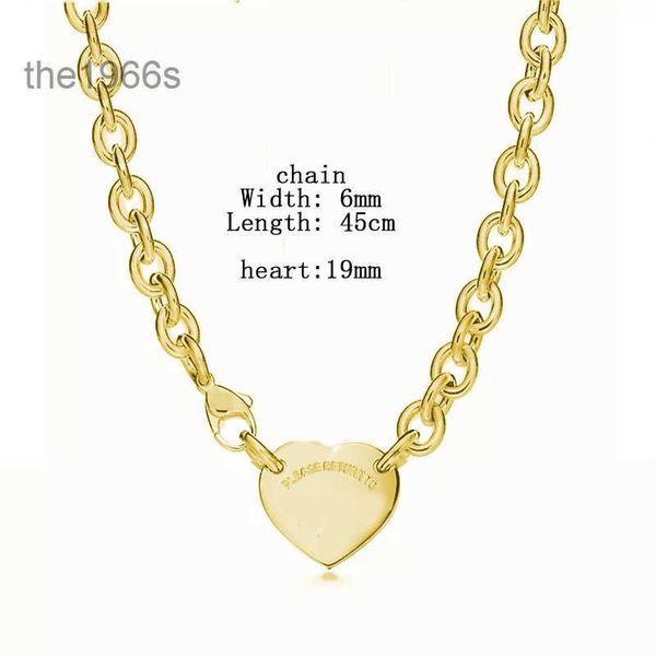 Designer de luxo 19mm coração colar feminino aço inoxidável moda casal redondo jóias presente para namorada natal atacado 0t2p