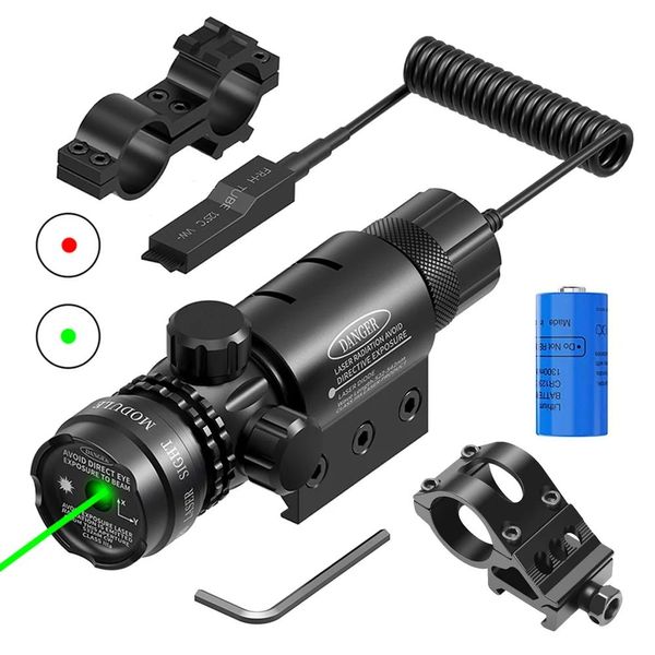 Puntatori Mirino laser tattico rosso punto verde Potente puntatore laser con mirino laser per montaggio su guida Mlok da 45 gradi per la caccia