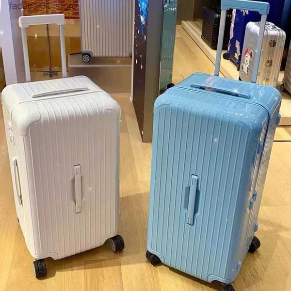 Malas de moda Trolley Trolley 22 26 28 30 32 polegadas ABS + PC Travel Mala Spinner Grande Trolley Trolley Bagagem Bag com Roda Q240115