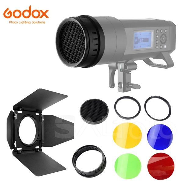Taschen Godox Bd08 Barndoor Honeycomb Grid Vier Farbfilter-Kit für Ad400pro Outdoor Strobe Flash Foto-Lichteffekt-Zubehör