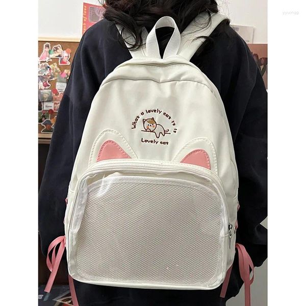 Schultaschen Japanische weiche Mädchen transparente Schmerztasche große Kapazität Schulter süße 20 cm Baumwollpuppe