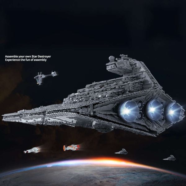 Yuxing modelo king 13135 planeta série imperador classe star destroyer adulto alta dificuldade bloco de montagem brinquedos