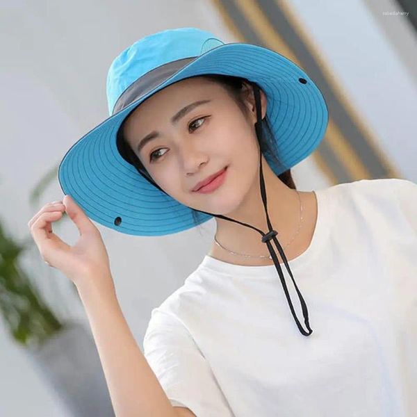 Berretti Berretto da pesca alla moda Cappello da pescatore multifunzionale Anti-UV traspirante Protezione solare a tesa larga Artigianato di cucito fine