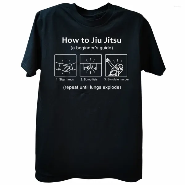 Herren-T-Shirts, Neuheit, BJJ-Geschenke, Anfänger, lustiger brasilianischer Jiu-Jitsu-Guide, Grafik, Baumwolle, Streetwear, kurzärmelig, klassisches T-Shirt