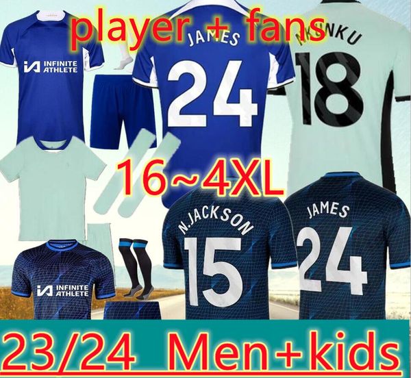 3XL 4XL 2023 2024 Nkunku Jackson CFC maglie da calcio Disasi 23 24 25 Enzo Fernandez Mudryk JAMES STERLING Cucurella Chukwuemeka maglia da calcio uomo bambino Ugochukwu