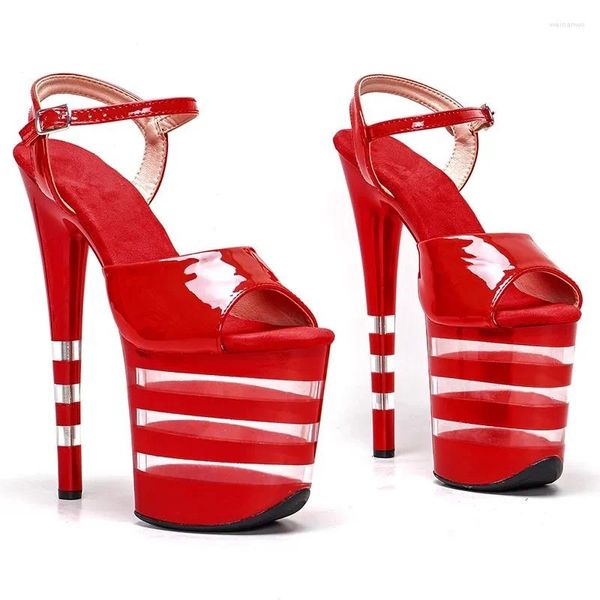 Sapatos de vestido Laijianjinxia 20 cm / 8 polegadas camurça superior moda sexy exótica plataforma de salto alto festa mulheres sandálias pole dance 058