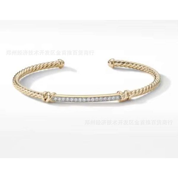 Desginer David Yuman x David Xx Modisches und beliebtes Twisted Thread Open-Armband mit Diamant-Armbandschmuck Hip Hop