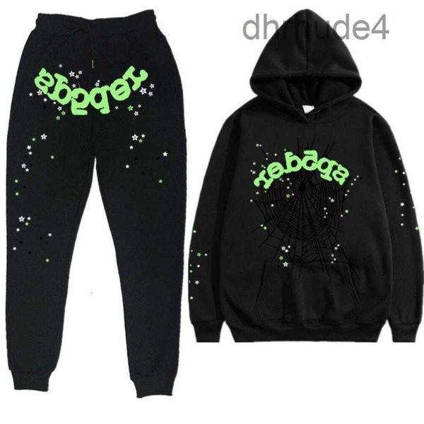 Sudaderas Jersey para hombre Chándales Y2k Sp5der 555555 Suéter con capucha Conjunto Mujer Sudaderas con capucha Chándal Hip Hop Cantante Spider Web Print OOBS M5NV XYT9