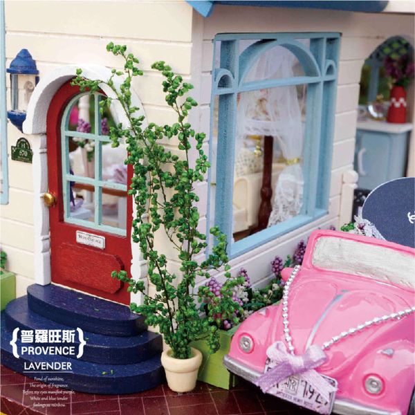 Zhiqu DIY Provence Grande Modelo de Montagem Artesanal Casa Presente para Menina