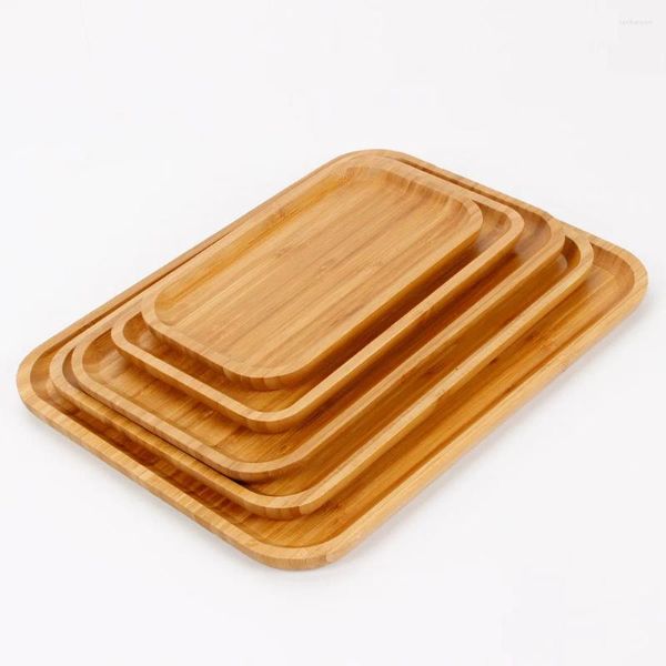 Vassoi da tè 1pc Vassoio multi bambù Piattino in legno Vaso da fiori Tazza Pad Piatto Cucina Decorativo Tappetino da caffè creativo