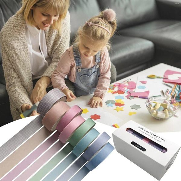 Envoltório de presente 8 /box Washi Tape Adesivo Conveniente Cores Sólidas Decorativas Estudantes Escola Scrapbook Adesivos para Cabides de Tapeçaria Paredes