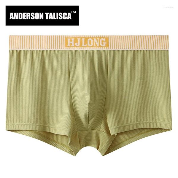 Cuecas ANDERSON TALISCA Fibra Boxer Homens Cueca Listrada Calzoncillos Mens Boxers Cuecas Masculinas Homem Tamanho Plus M-3XL D6193