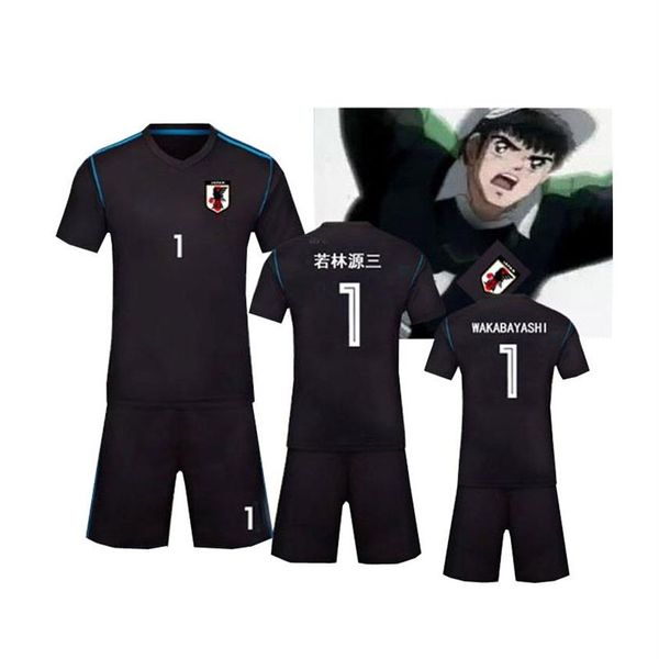 Captain Tsubasa Kostüme Wakabayashi Genzo Jersey Fußballanzug Uniform Schnell trocknender Stoff Kind Erwachsene Größe Cosplay Kostüm2887