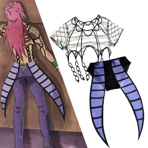 Jojo's bizarre adventure diavolo, roupa íntima para cosplay, fantasia de jojo feita sob encomenda, qualquer tamanho, fantasia de halloween e peruca para adulto271y