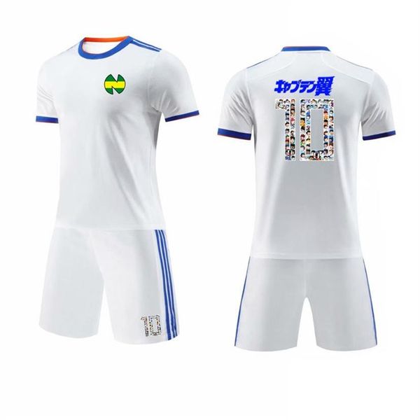 Kid Männer Größe Maillots de Foot Captain Tsubasa Cosplay Kostüm Weiße Fußballtrikots Japan Frankreich Spanien Kits Ozora Oliver Atom foo291J