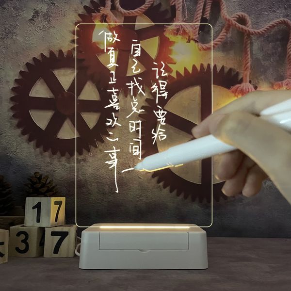 Akrilik Şeffaf Işık Buzdolabı Mıknatısları Takvim Not Kartı Silinebilir Mesaj Küçük Beyaz Tahta Ev Notu Hatırlatma Masaüstü Tablet ZXF 106