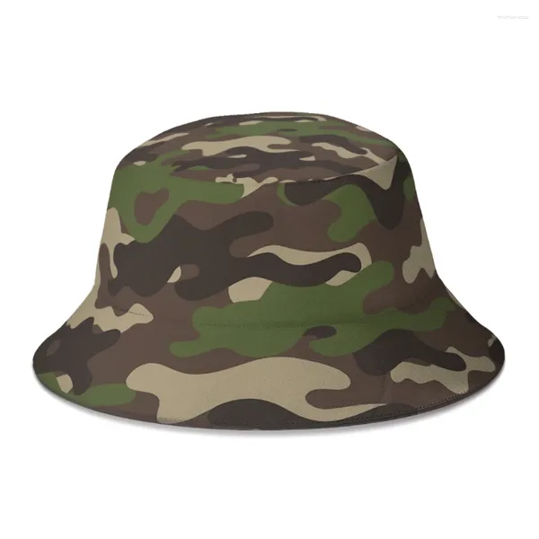 Berets Poster Camouflage Armee Farbe Eimer Hut Für Frauen Männer Studenten Faltbare Bob Fischer Hüte Panama Kappe Herbst