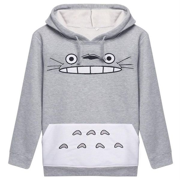 Raisevern 3D Felpa spessa Harajuku Cartoon Totoro Animale gatto Stampa Donna Cosplay Suit Felpa con cappuccio Primavera Autunno Abiti esterni cot292Q