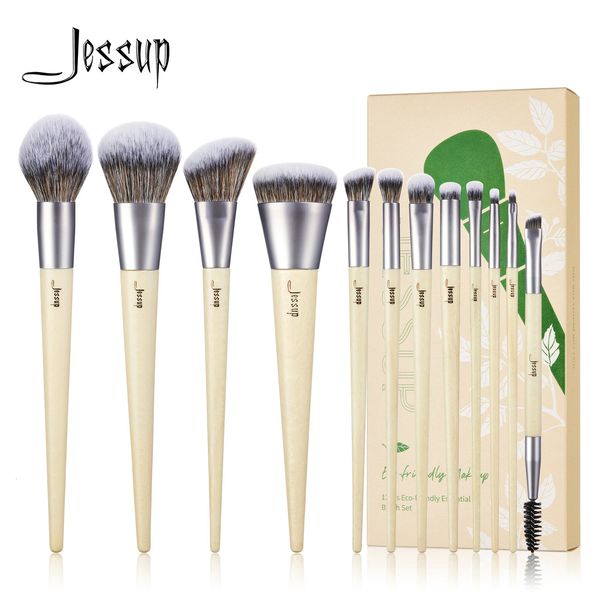 Jessup Make-up-Pinsel-Set, hochwertiges synthetisches Foundation-Puder, abgewinkelter Concealer, Blending, Lidschatten, Duo, Augenbrauenpinsel, Make-up T327 240115