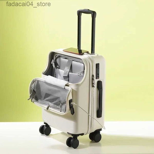 Koffer EXBX Reisekoffer Handgepäck Kabine Rollgepäck Trolley Passwort Koffer Tasche mit Rollen Business Leichtgewicht Q240115