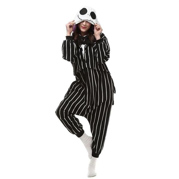 Abóbora rei jack skellington feminino e masculino kigurumi polar velo traje para halloween carnaval festa de ano novo bem-vindo gota shipp248b