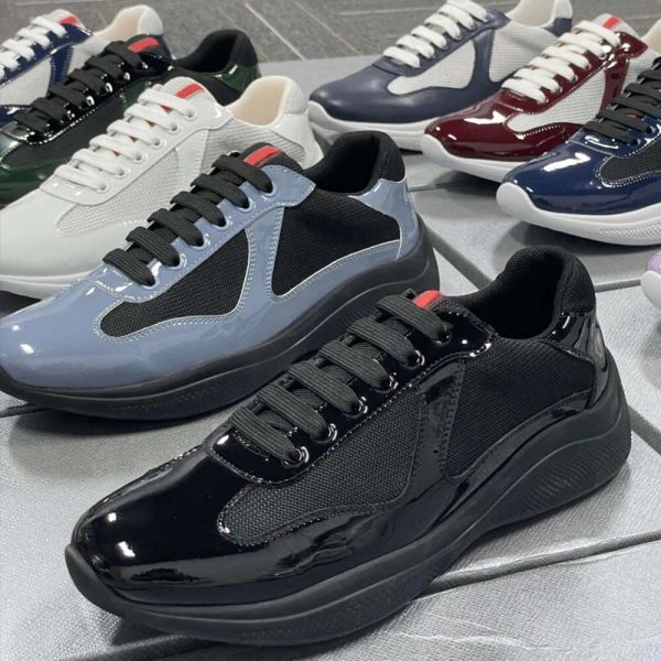 sneaker di alta qualità Uomo Donna Americas Cup Xl Scarpe da ginnastica in pelle Scarpe da ginnastica piatte Scarpe casual con lacci in rete nera Scarpe da ginnastica per runner da esterno Scarpe sportive con scatola NO53