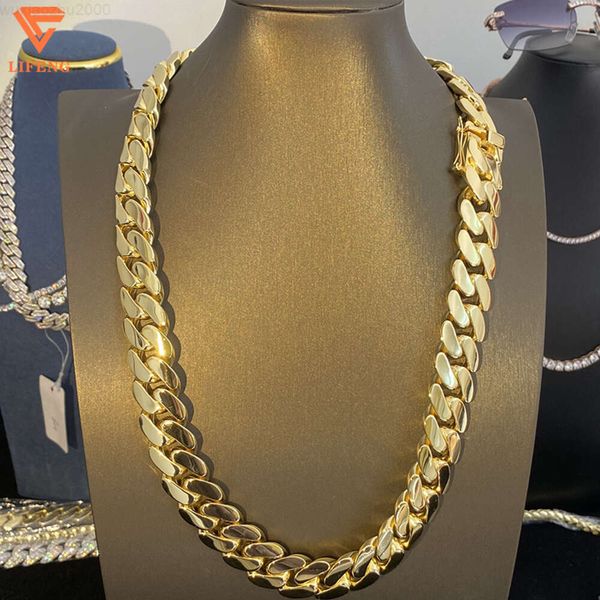 Gioielli di moda Collane per placcatura dorata 925 Sterling Silver Hip Hop Miami Cuban Link Chain for Uomini