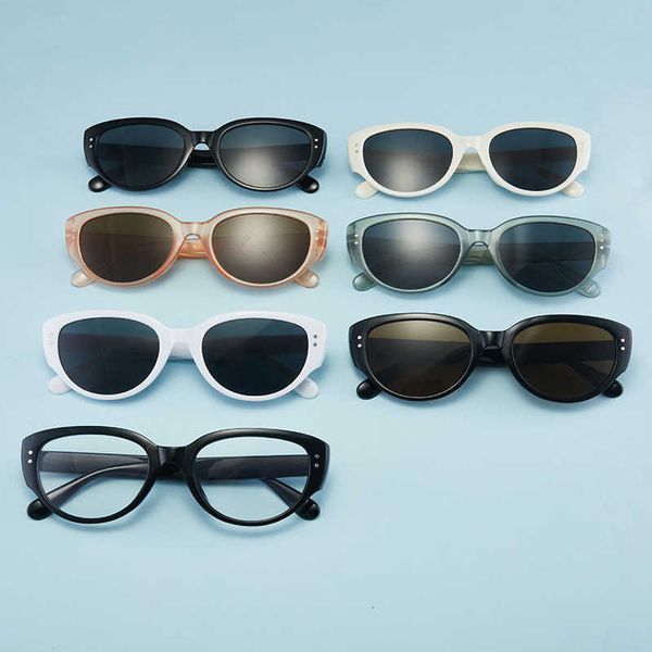Металлические солнцезащитные очки G * с рисовыми гвоздями для женщин, изысканная маленькая оправа «кошачий глаз», мужские, устойчивые к ультрафиолетовому излучению