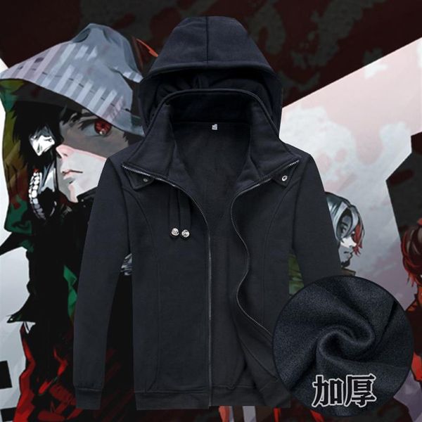 Tokyo Ghoul Cosplay Ken Kaneki Kostüm Unisex Grün Schwarz Hoodie Mantel Jacke Dicke Warme Strickjacke Kapuzenpullover 1 Transaktionen2554