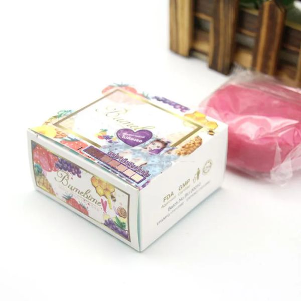 Bumebime Soap Handwork Whitening Soap with Fruit Essential Natural Mask White Bright Oil Soap with Sealed In Bag Retail Box LL