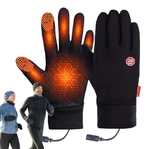 Beheizte Fahrradhandschuhe, 1 Paar wiederaufladbare Fleece-Thermohandschuhe, gemütliche Handschuhe für Männer und Frauen, Fahrradzubehör zum Reiten, 240112