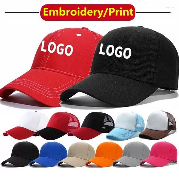 Ball Caps Custom Logo Trucker Cap Erwachsene Männer Solide Atmungsaktive Sport Hut Baseball Frauen Snapback Hüte Einstellbar Papa