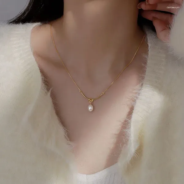 Collane con ciondolo Coreano Ins Gioielli da donna Regalo Argento sterling 925 Elegante collana di perle per donne In