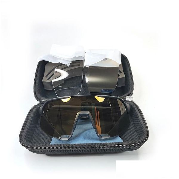 Occhiali da ciclismo di marca Occhiali da ciclismo Sport Anti Uv400 Occhiali da sole per bicicletta Bicicleta Gafas Ciclismo Donne e uomini che corrono Uni Drop Otfmt