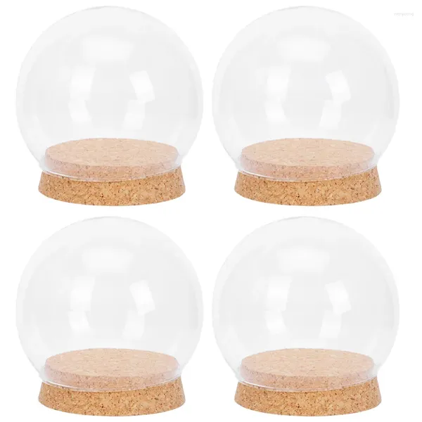 Vasos Cloche Cúpula De Vidro Luzes Base De Madeira Globo Terrário Jar Eterno Flor Capa Titular Ornamento Stand