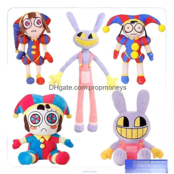 Animais de pelúcia o incrível palhaço de circo digital brinquedo dos desenhos animados boneca pomnlls jax brinquedos macios bonito crianças natal entrega gota dhz3a