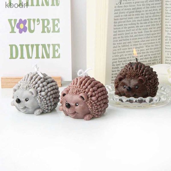 Ferramentas de artesanato Adorável Hedgehog Silicone Candle Mold 3D Animal Statues Soap Resin Gesso Fazendo Fondant Chocolate Baking Mold Home Decor Presentes YQ240115